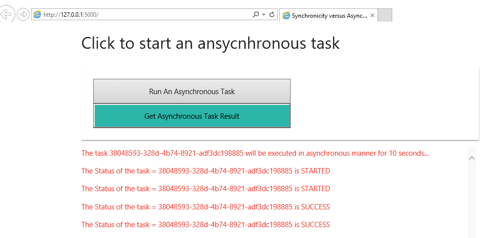 Asynchronous communication with Polling mechanism app