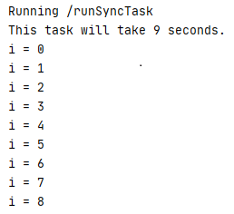 Task displayed on console
