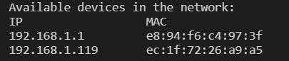 Result Screenshot