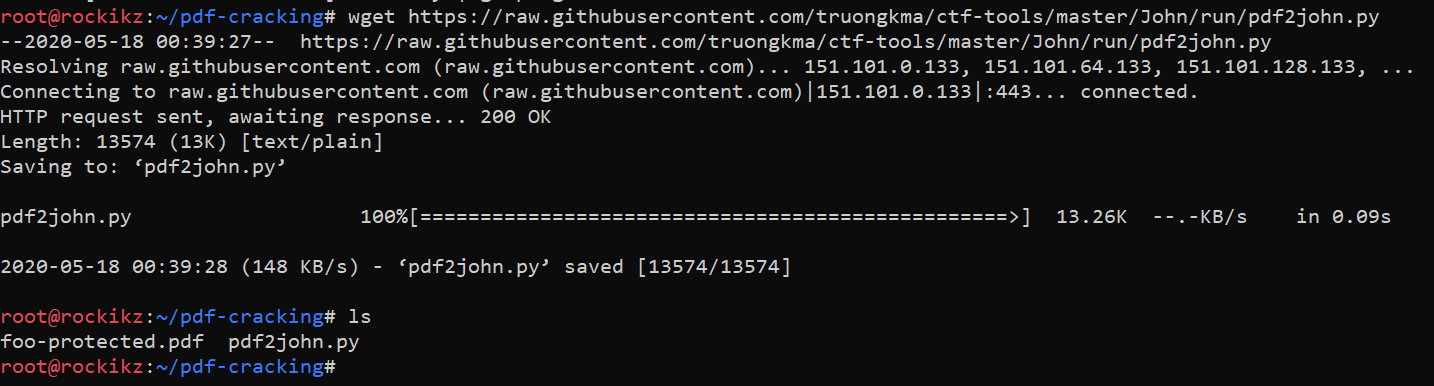 Downloading pdf2john.py