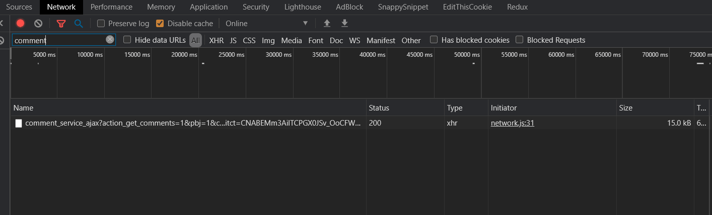 A new comment request detected