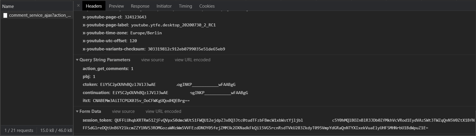Comment Request Details