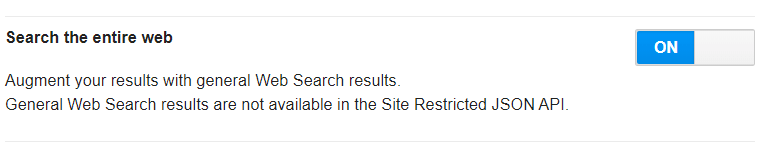 Turning on Search the Entire Web in CSE