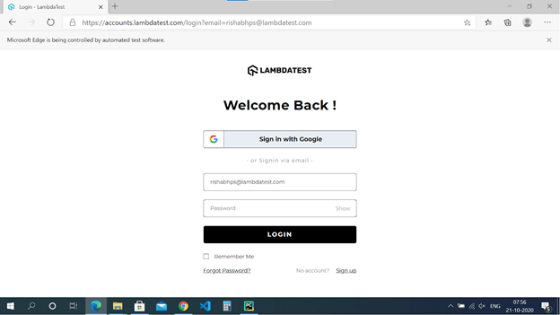 Redirected to Login Page