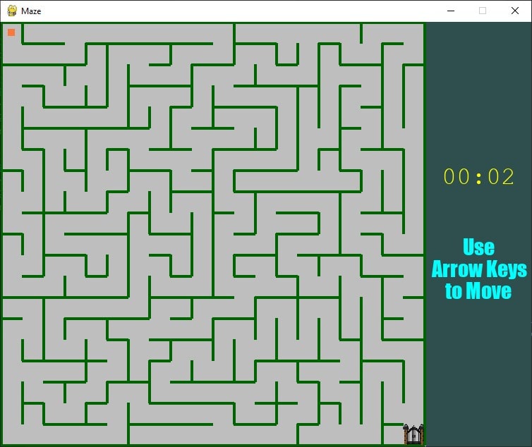 Solved Using python code to create a maze game with