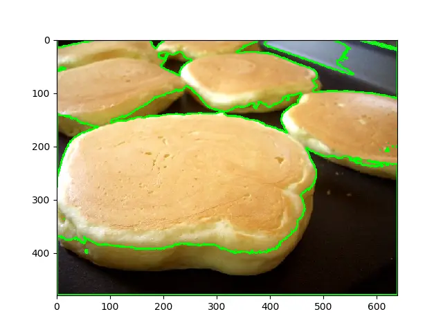 Detected contours of pancake image