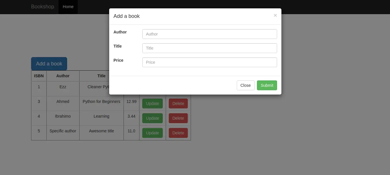 Creating a popup modal for adding a book