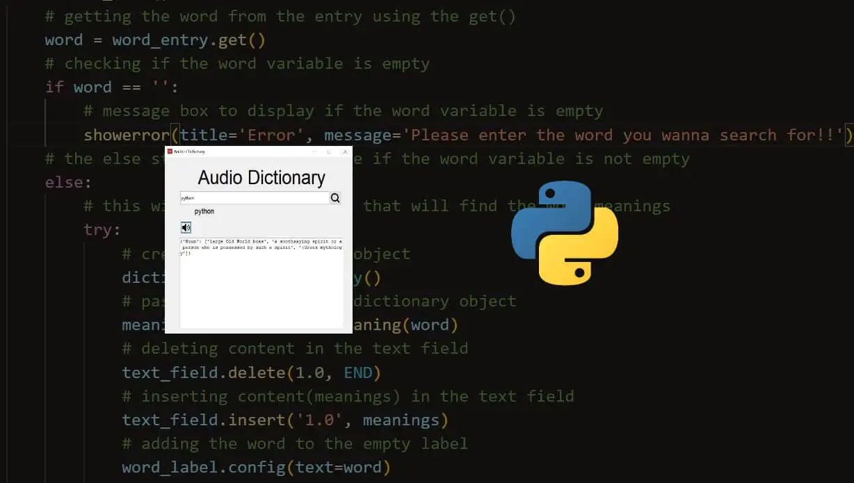 How to Build a GUI Dictionary App with Tkinter in Python