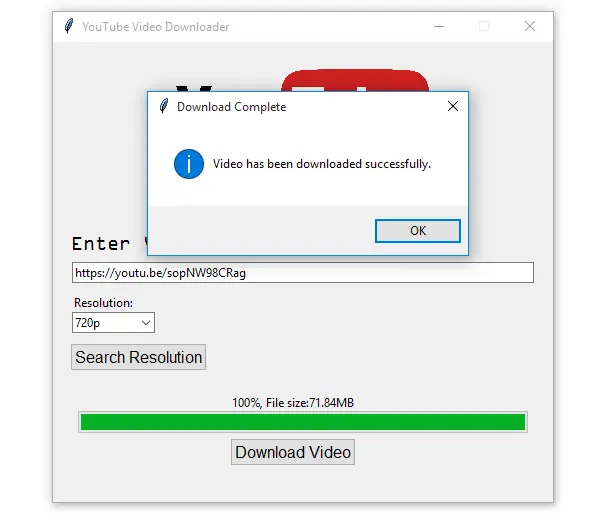 Make  Video Downloader using Python, by inprogrammer