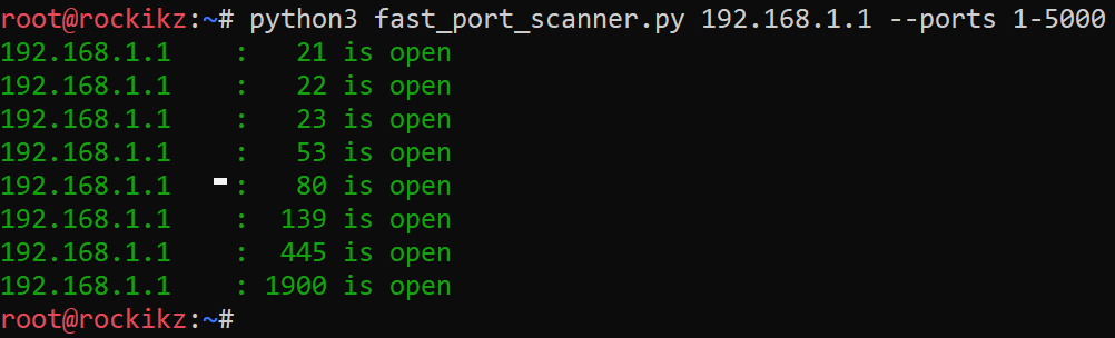 Fast Port Scanner using Python
