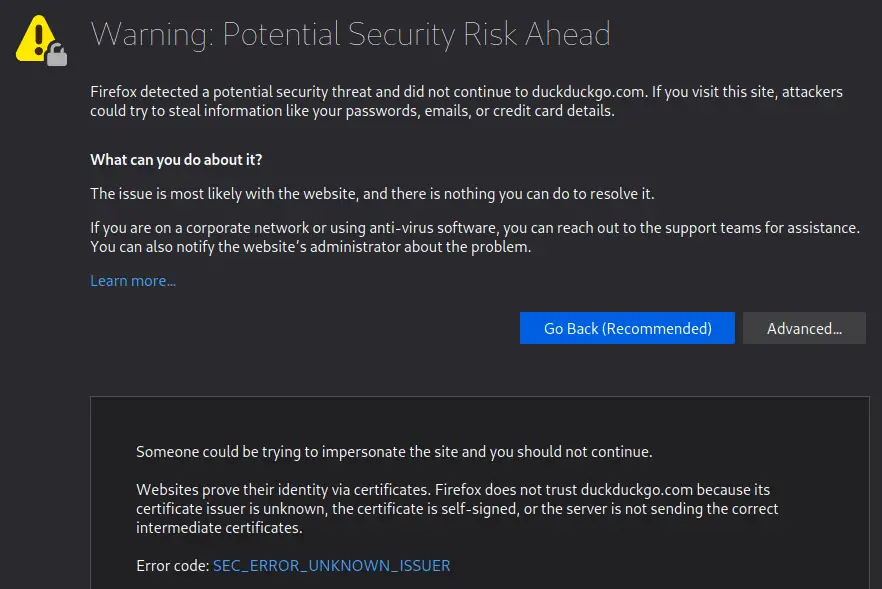Potential security risk